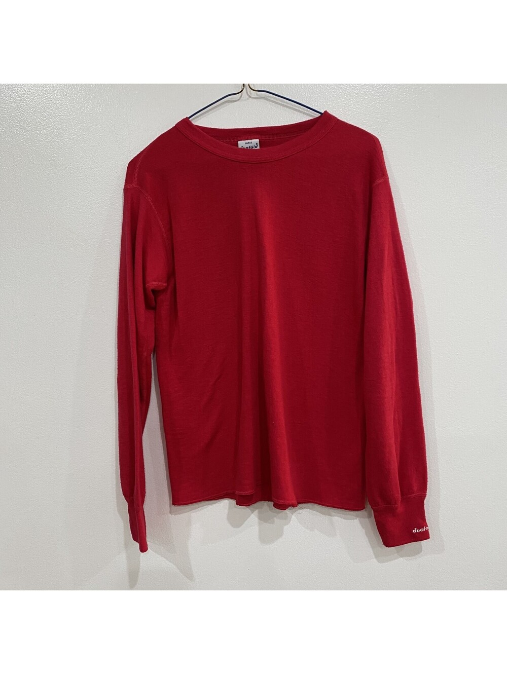 READ Vtg Duofold Size L Thermal Shirt Mens Pink/Re Long Sleeve Base Layer USA